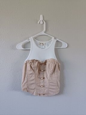 Porridge Anthropologie Corset Twofer Tank Top